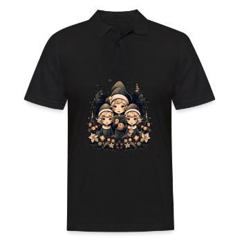 Weihnachtsmann, Ugly Christmas, Elfen - Männer Poloshirt - Schwarz - Vorne - Kai (181cm)