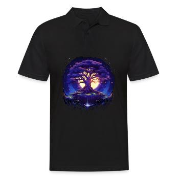 Baum Des Lebens - Männer Poloshirt - Schwarz - Vorne - Kai (181cm)