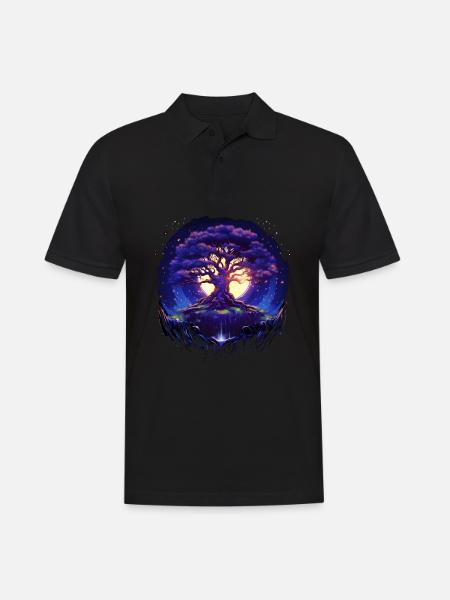 Baum Des Lebens - Männer Poloshirt - Schwarz