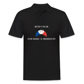 Keep calm and bake a croissant gift idea - Men's Polo Shirt - black - Front - Kai (181cm)