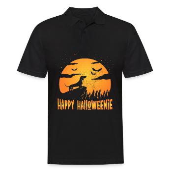 Happy Halloweiner Halloween Dachshund Weiner Dog - Men's Polo Shirt - black - Front - Kai (181cm)
