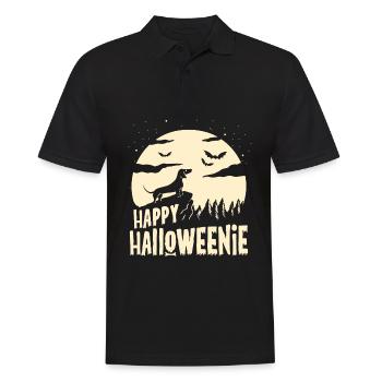 Funny Weiner Dog Moon Dachshund Halloween Gift - Men's Polo Shirt - black - Front - Kai (181cm)