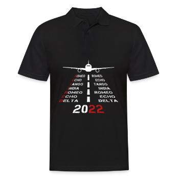 Pensionierter Pilot 2022 Phonetic Alphabet Plane Runway - Männer Poloshirt - Schwarz - Vorne - Kai (181cm)