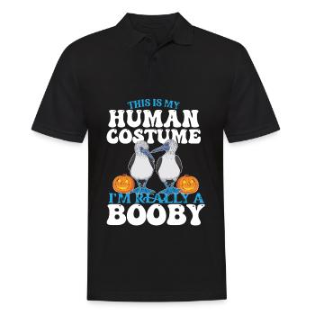 Human Costume I'm really a Booby Bird Halloween - Men's Polo Shirt - black - Front - Kai (181cm)