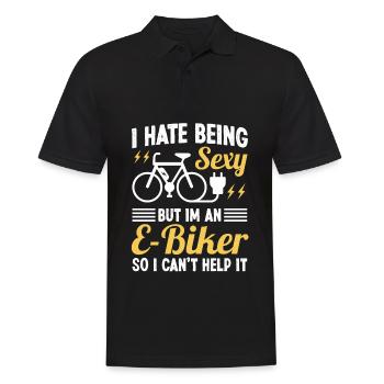 I hate being Sexy but I'm an EBiker so I can't - Men's Polo Shirt - black - Front - Kai (181cm)