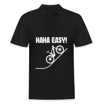 Haha einfach! Lustiges Ebike E Bike Radfahren bergauf Geschenk - Männer Poloshirt - Schwarz - Vorne - Kai (181cm)