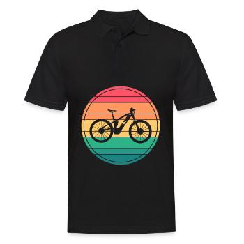 Vintage Retro EBike Sunset - Polo Homme - noir - Devant - Kai (181cm)