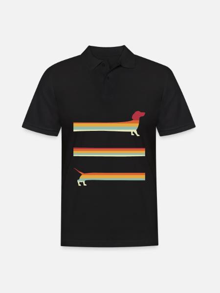 Teckel rétro extra long - Polo Homme - noir