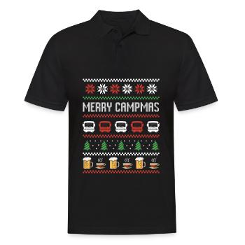 Camping Wohnmobil Bier Kaffee Hässliche Weihnachten - Männer Poloshirt - Schwarz - Vorne - Kai (181cm)