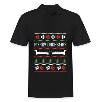 Teckel Saucisse Chien Pull de Noël moche - Polo Homme - noir - Devant - Kai (181cm)