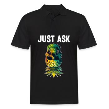Just Ask Upside Down Pineapple Skull Swinger - Men's Polo Shirt - black - Front - Kai (181cm)