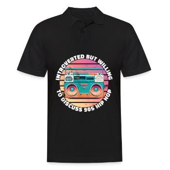 introverted but willing to discuss 90s Hip Hop - Men's Polo Shirt - black - Front - Kai (181cm)