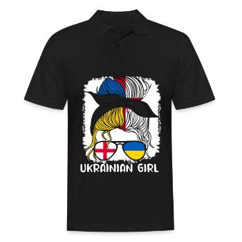 Moitié Anglais Moitié Ukrainien Fille Ukraine Angleterre - Polo Homme - noir - Devant - Kai (181cm)