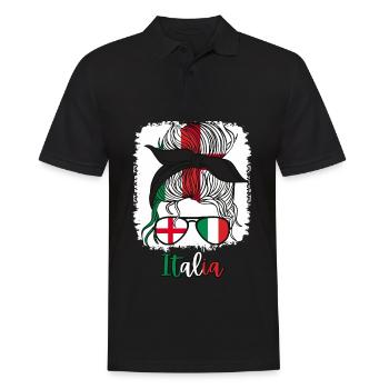 Italia Moitié Anglaise Moitié Italienne Fille Italie - Polo Homme - noir - Devant - Kai (181cm)
