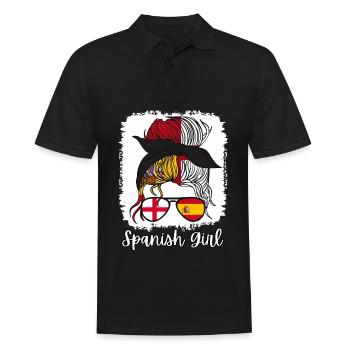 España Halb Englisch Halb Spanisch Mädchen Spanien chica - Männer Poloshirt - Schwarz - Vorne - Kai (181cm)