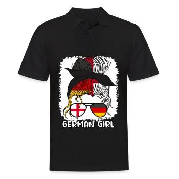 Moitié Anglais Moitié Allemand Fille Allemagne Mère - Polo Homme - noir - Devant - Kai (181cm)