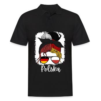 Polska dziewczyna Moitié Allemand Polonais Fille Pologne - Polo Homme - noir - Devant - Kai (181cm)