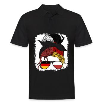 Deutschland Polonais Fille Pologne Allemagne Polska Maman - Polo Homme - noir - Devant - Kai (181cm)