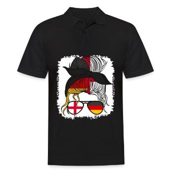 Moitié Anglais Moitié Allemand Fille Allemagne Angleterre Maman - Polo Homme - noir - Devant - Kai (181cm)