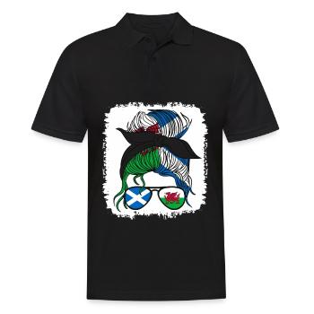 Cymru Halb Schottin Halb Walisisch Mädchen Wales Schottland - Männer Poloshirt - Schwarz - Vorne - Kai (181cm)