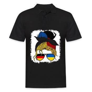 Moitié allemande, moitié ukrainienne, Allemagne, Ukraine - Polo Homme - noir - Devant - Kai (181cm)