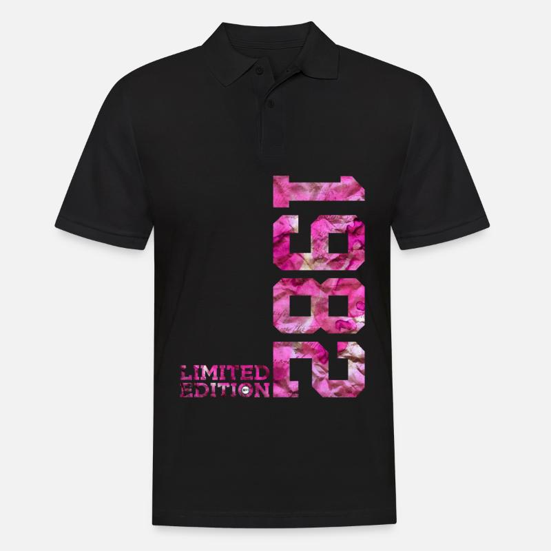 LIMITED EDITION 1982 PINK 44. GEBURTSTAG - Männer Poloshirt - Schwarz
