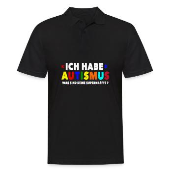 Ich bin Autist Was sind deine Autismus - Männer Poloshirt - Schwarz - Vorne - Kai (181cm)