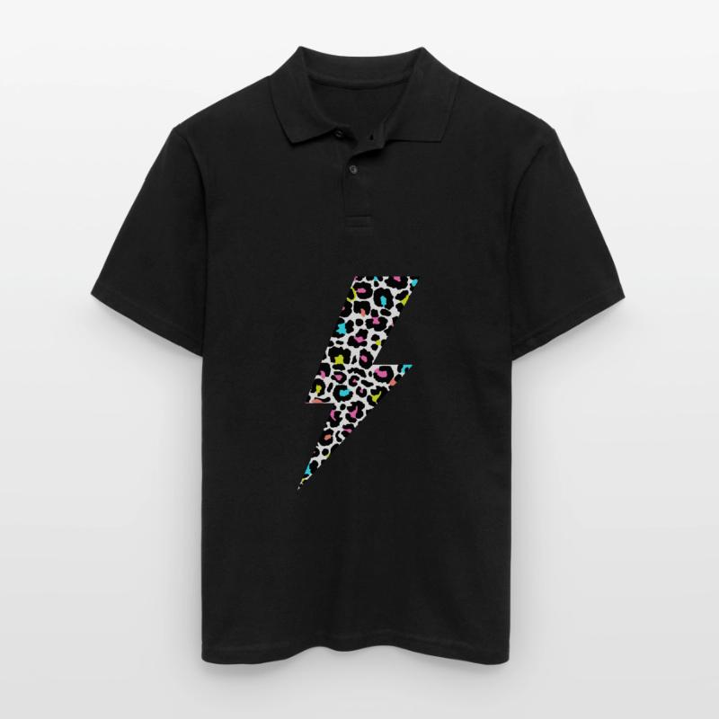 Éclair léopard, imprimé léopard, Leopard Lov Polo Homme