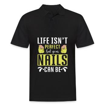 Nail Tech Maniküre Nail Technikerin - Männer Poloshirt - Schwarz - Vorne - Kai (181cm)