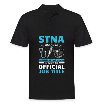 STNA Certified Nursing Assistant - Men's Polo Shirt - black - Front - Kai (181cm)