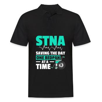 STNA Certified Nursing Assistant - Men's Polo Shirt - black - Front - Kai (181cm)