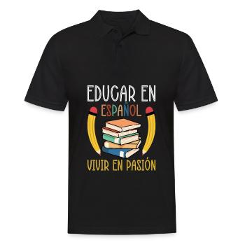 Spanish Teacher Maestra Bilingual Teacher - Men's Polo Shirt - black - Front - Kai (181cm)