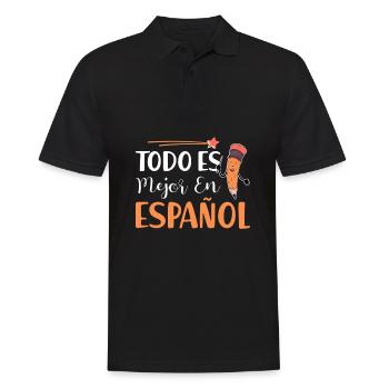 Spanish Teacher Maestra Bilingual Teacher - Men's Polo Shirt - black - Front - Kai (181cm)