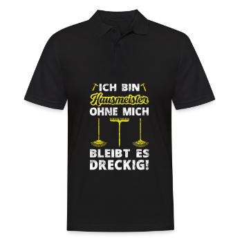Handwerker Handwerk Beruf Hauswart Hausmeister - Männer Poloshirt - Schwarz - Vorne - Kai (181cm)