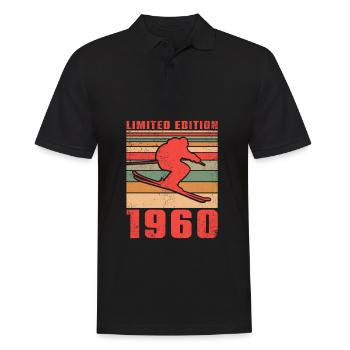 Ski Biathlon Skifahrer Skifahrerin Geburtstag 1960 - Männer Poloshirt - Schwarz - Vorne - Kai (181cm)