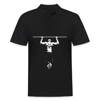 Pull-up Sport Fitness Motiv Gift - Men's Polo Shirt - black - Front - Kai (181cm)