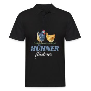 Hühner Flüsterer - Huhn Hühnerhalter Spruch - Männer Poloshirt - Schwarz - Vorne - Kai (181cm)