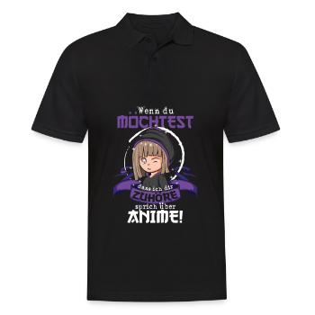 Super Anime schauen Spruch, Anime Geschenk - Männer Poloshirt - Schwarz - Vorne - Kai (181cm)