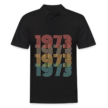 Legendär seit 1973 - Männer Poloshirt - Schwarz - Vorne - Kai (181cm)