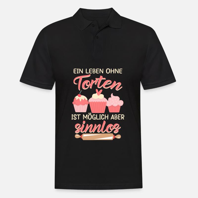 Schöner Kuchen backen Spruch, Konditorin Geschenk - Männer Poloshirt - Schwarz