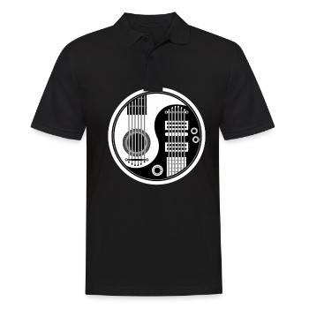 Yin et Yang - guitare - Polo Homme - noir - Devant - Kai (181cm)