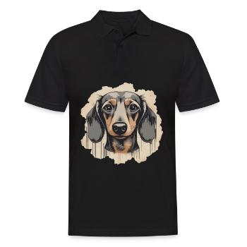 Dackel Teckel Kurzhaardackel Dachshund - Männer Poloshirt - Schwarz - Vorne - Kai (181cm)