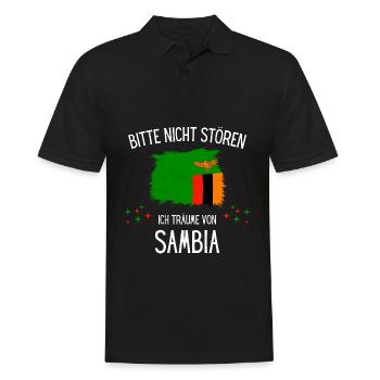 Bitte Nicht Stören Ich Träume Von Sambia - Männer Poloshirt - Schwarz - Vorne - Kai (181cm)