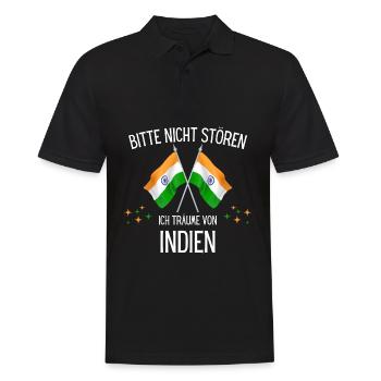 Bitte Nicht Stören Ich Träume Von Indien - Männer Poloshirt - Schwarz - Vorne - Kai (181cm)