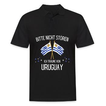 Bitte Nicht Stören Ich Träume Von Uruguay - Männer Poloshirt - Schwarz - Vorne - Kai (181cm)