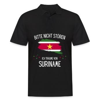 Bitte Nicht Stören Ich Träume Von Suriname - Männer Poloshirt - Schwarz - Vorne - Kai (181cm)