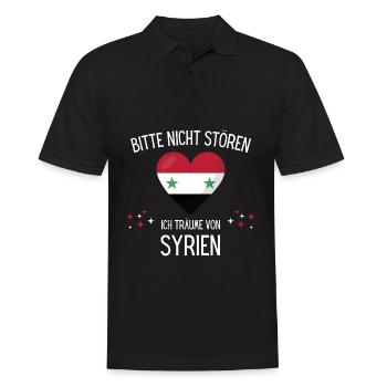 Bitte Nicht Stören Ich Träume Von Syrien - Männer Poloshirt - Schwarz - Vorne - Kai (181cm)