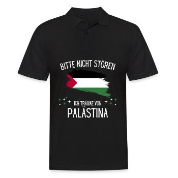 Bitte Nicht Stören Ich Träume Von Palästina - Männer Poloshirt - Schwarz - Vorne - Kai (181cm)
