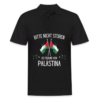 Bitte Nicht Stören Ich Träume Von Palästina - Männer Poloshirt - Schwarz - Vorne - Kai (181cm)
