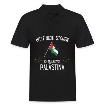 Bitte Nicht Stören Ich Träume Von Palästina - Männer Poloshirt - Schwarz - Vorne - Kai (181cm)